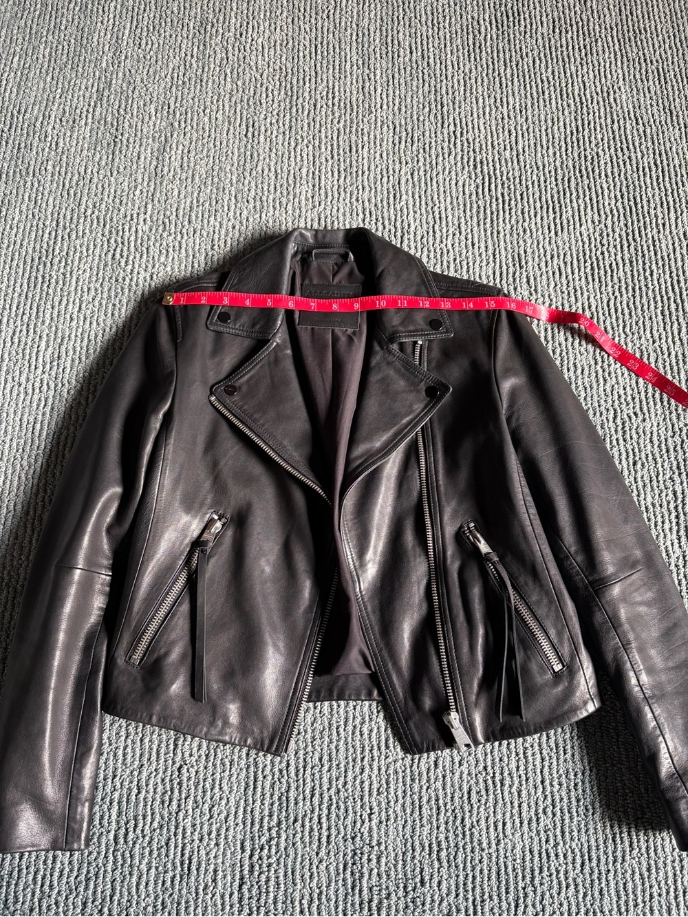 ALL SAINTS Dalby leather jacket 4 - Picture 11 of 15